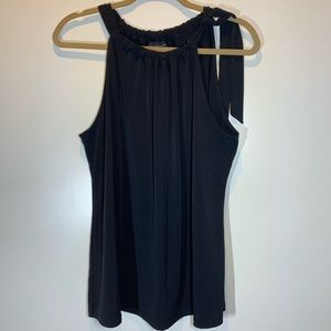 Black flowy shirt with a shoulder bow